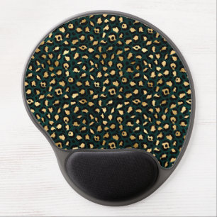 Teal and Gold Leopard Series Design 1 Gel Mouse Pad