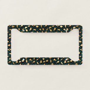 Teal and Gold Leopard Series Design 1 License Plate Frame