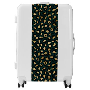 Teal and Gold Leopard Series Design 1  Luggage