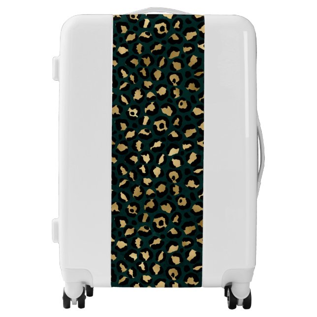 Teal and Gold Leopard Series Design 1  Luggage (Front)
