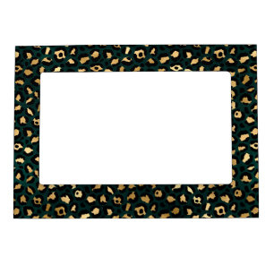 Teal and Gold Leopard Series Design 1 Magnetic Frame