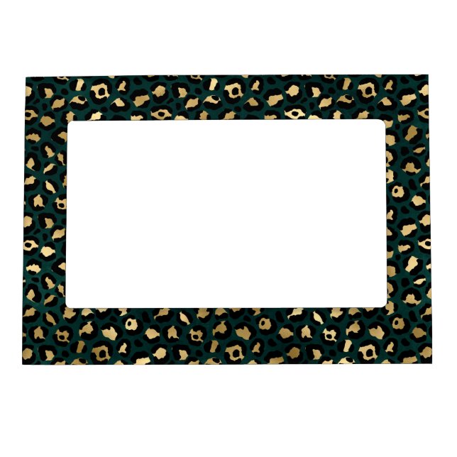 Teal and Gold Leopard Series Design 1 Magnetic Frame (Front)
