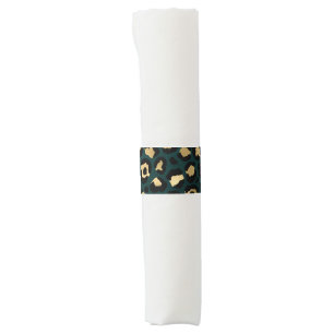 Teal and Gold Leopard Series Design 1 Napkin Bands