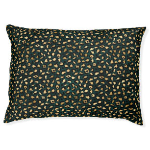 Teal and Gold Leopard Series Design 1 Pet Bed