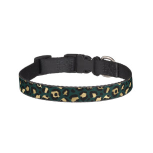 Teal and Gold Leopard Series Design 1  Pet Collar