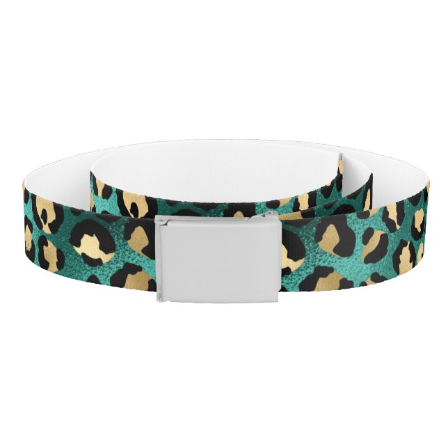 Teal and Gold Leopard Series Design 3 Belt (Coil)