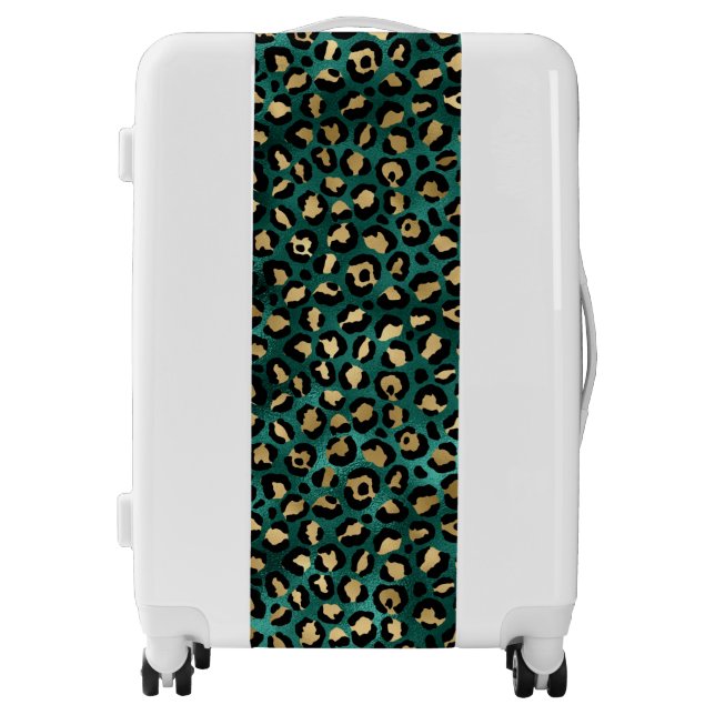 Teal and Gold Leopard Series Design 3   Luggage (Front)