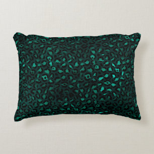 Teal and Gold Leopard Series Design 4  Accent Pillow