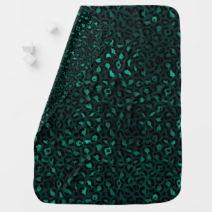 Teal and Gold Leopard Series Design 4 Baby Blanket
