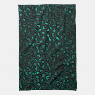 Teal and Gold Leopard Series Design 4 Kitchen Towel