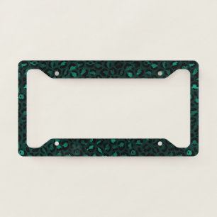 Teal and Gold Leopard Series Design 4 License Plate Frame