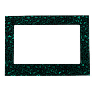 Teal and Gold Leopard Series Design 4  Magnetic Frame