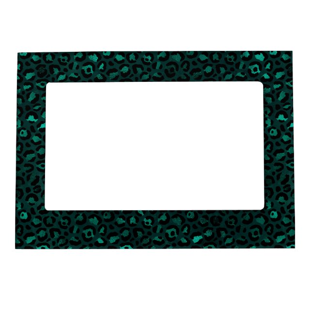 Teal and Gold Leopard Series Design 4  Magnetic Frame (Front)