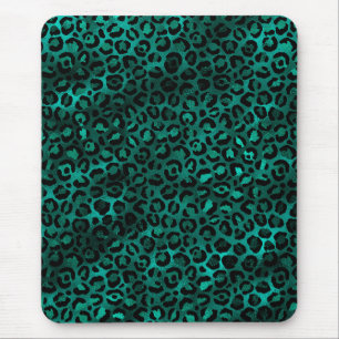 Teal and Gold Leopard Series Design 5 Mouse Pad