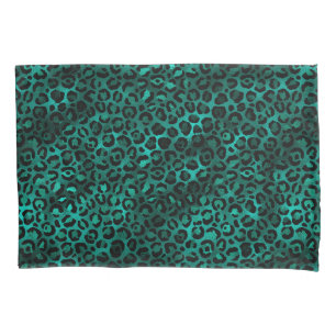 Teal and Gold Leopard Series Design 5 Pillow Case