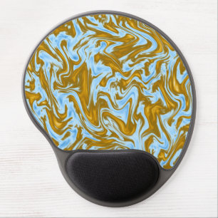Teal And Gold Marble, Gel Mousepad