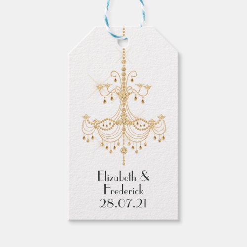 Teal and Gold Paris Art Deco Wedding Gift Tags