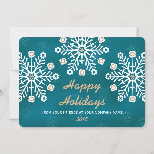 Teal and Gold Snowflake Corporate Holiday