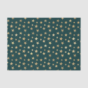 Teal and Gold Stars Tissue Paper