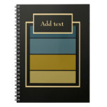 Teal, and Gold Stripes Notebook