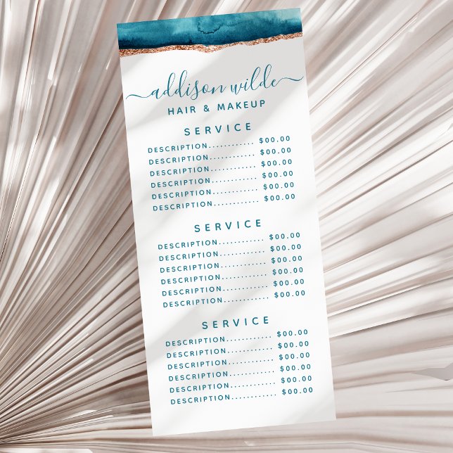 Teal And Gold Watercolor Rack Card (Creator Uploaded)