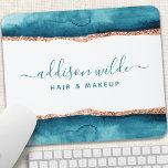 Teal And Gold Watercolor Salon Mouse Pad<br><div class="desc">Teal And Gold Watercolor Mouse Pad. Elegant Teal And Gold geometric hand lettered style calligraphy script professional business design. Perfect for makeup artists,  hair stylists,  cosmetologists,  and more!</div>
