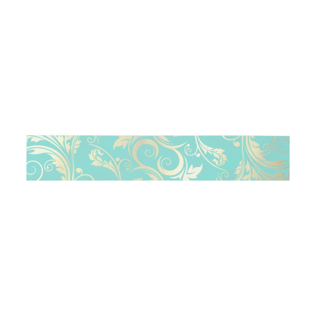 Teal and Gold Wedding Belly Band (Flat)
