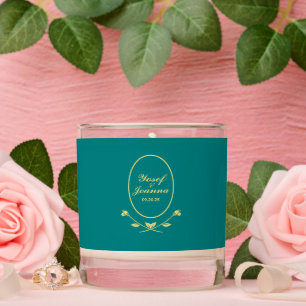 Teal and Gold Wedding Scented Candle