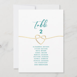 Teal and Gold Wedding Seating Chart