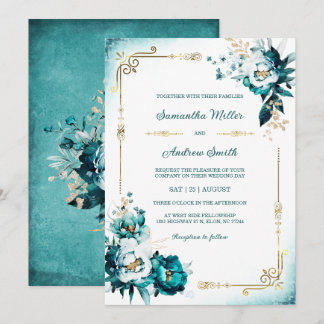 Teal and Gold Wedding Template