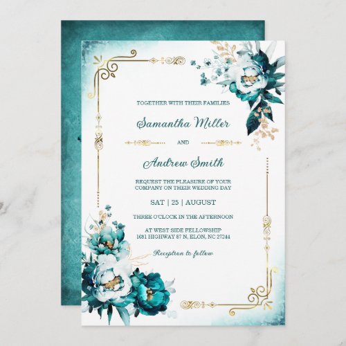 Teal and Gold Wedding Template