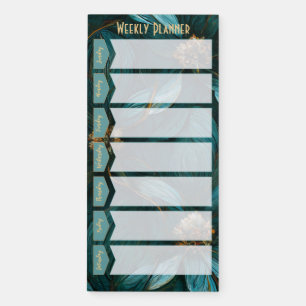 Teal and Gold Weekly Planner Magnetic Notepad