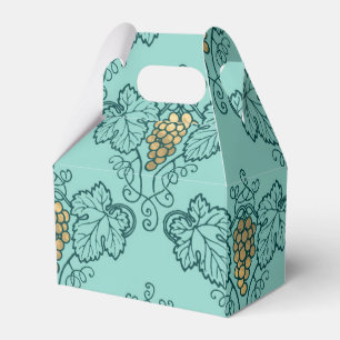 Teal and Gold Wine Pattern Favor Boxes