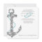 Teal and Gray Anchor Beach Wedding Invitation