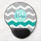 Teal and Gray Chevron Custom Name