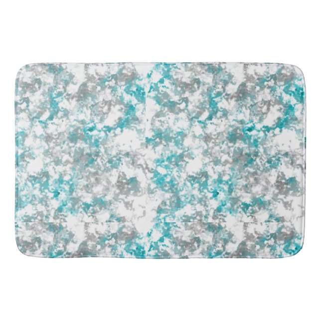 Teal and Gray Marble Bath Mat (Front)