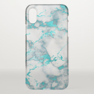 teal and gray marble texture iPhone x case