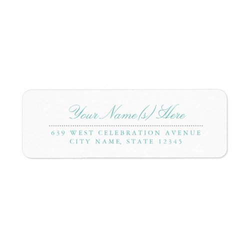 Teal and Gray Return Address Label