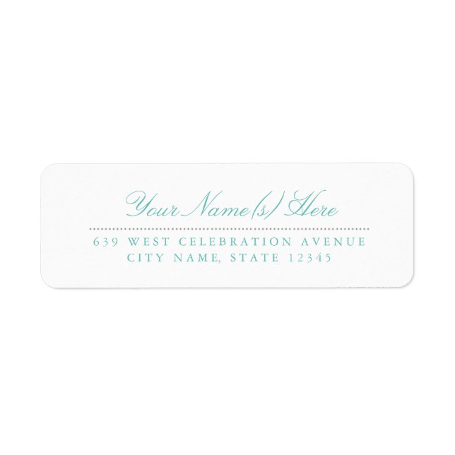 Teal and Gray Return Address Label (Front)