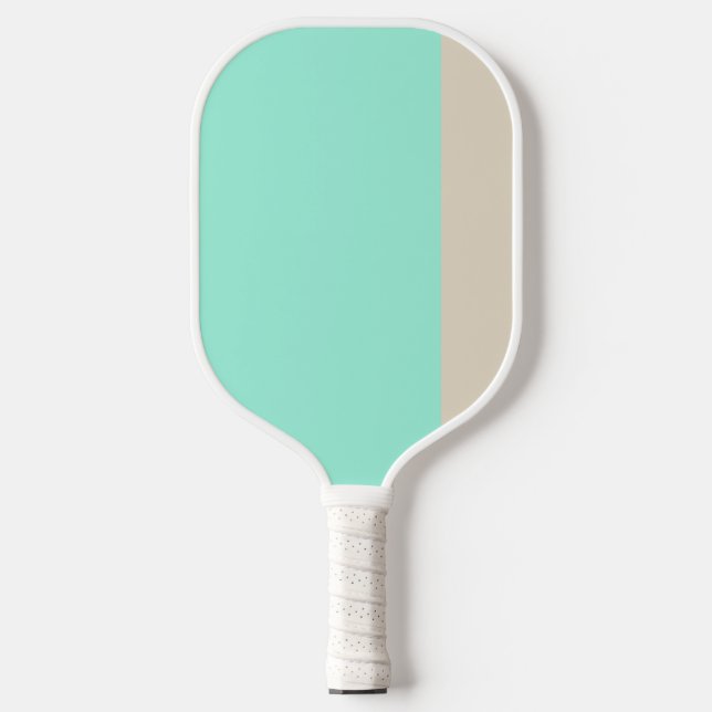 Teal and gray stripe pickleball paddle (Front)
