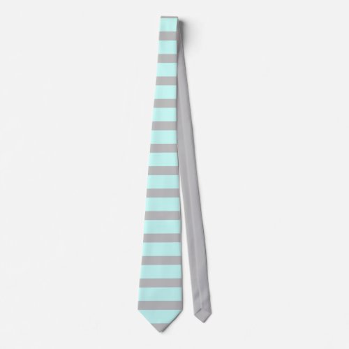 Teal and Gray Striped  Neck Tie
