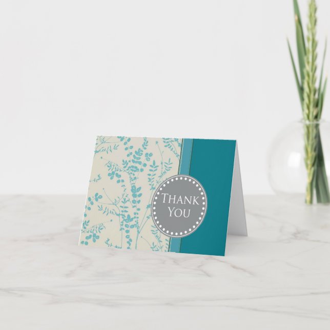 Teal and Gray Thank You Notes (Front)