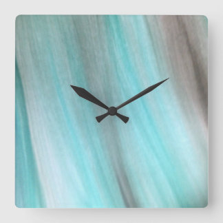 Teal And Gray Vertical Design Square Wall Clock