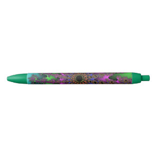 Teal and Green Burst Pen