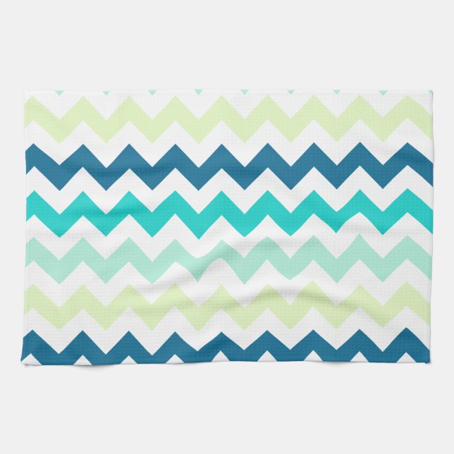 Teal and Green Chevron Towel (Horizontal)