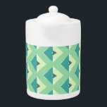 Teal and Green Diamond Geometric Pattern Teapot<br><div class="desc">Cool and modern geometric pattern.</div>