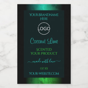 Teal and Green Marble Elegant Product Labels Logo