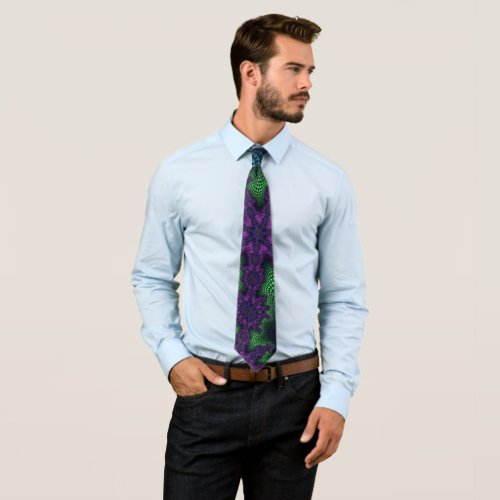 Teal and Green Starburst Neck Tie