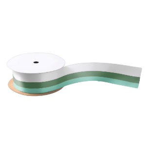 Teal and green striped satin ribbon