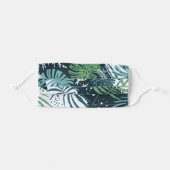 Teal and Green Tropical Plants Adult Cloth Face Mask (Front, Folded)